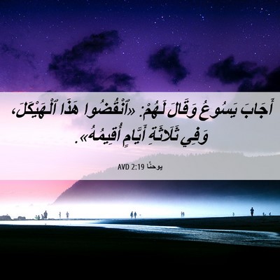 Picture 06 - يوحنَّا 2:19 AVD - أَجَابَ يَسُوعُ وَقَالَ - Bible Verse Picture