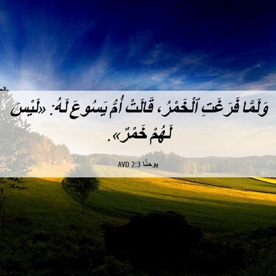 Picture 06 - يوحنَّا 2:3 AVD - وَلَمَّا فَرَغَتِ - Bible Verse Picture