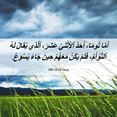 Picture 06 - يوحنَّا 20:24 AVD - أَمَّا تُومَا، أَحَدُ - Bible Verse Picture