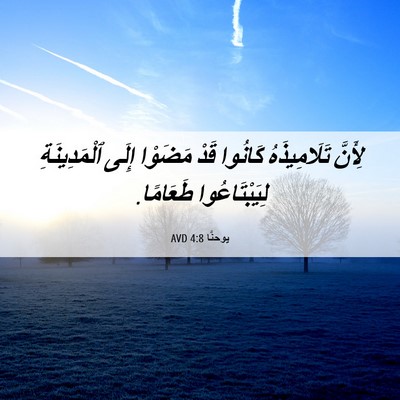 Picture 06 - يوحنَّا 4:8 AVD - لِأَنَّ تَلَامِيذَهُ - Bible Verse Picture