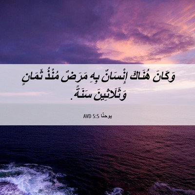 Picture 06 - يوحنَّا 5:5 AVD - وَكَانَ هُنَاكَ إِنْسَانٌ - Bible Verse Picture