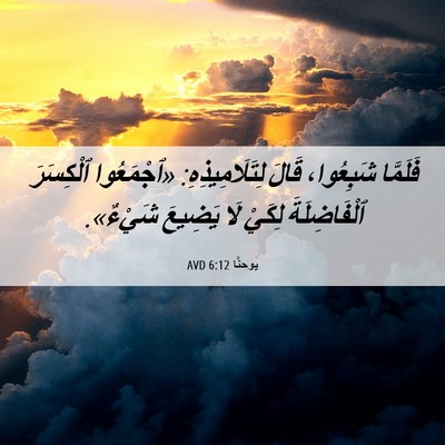 Picture 06 - يوحنَّا 6:12 AVD - فَلَمَّا شَبِعُوا، قَالَ - Bible Verse Picture
