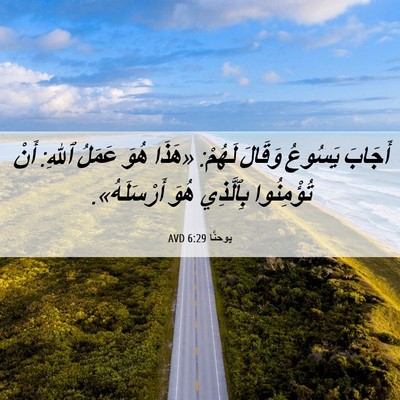 Picture 06 - يوحنَّا 6:29 AVD - أَجَابَ يَسُوعُ وَقَالَ - Bible Verse Picture