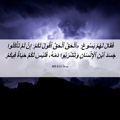 Picture 06 - يوحنَّا 6:53 AVD - فَقَالَ لَهُمْ يَسُوعُ: - Bible Verse Picture