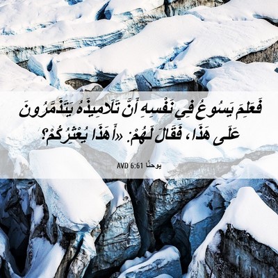 Picture 06 - يوحنَّا 6:61 AVD - فَعَلِمَ يَسُوعُ فِي - Bible Verse Picture