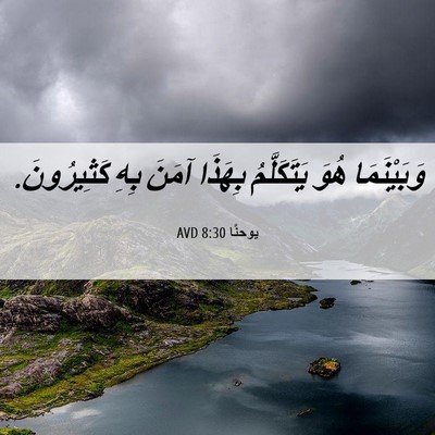Picture 06 - يوحنَّا 8:30 AVD - وَبَيْنَمَا هُوَ - Bible Verse Picture