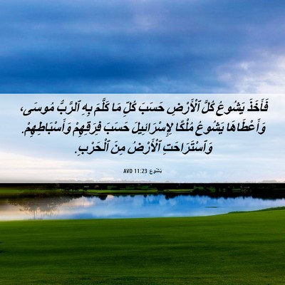 Picture 06 - يَشُوع 11:23 AVD - فَأَخَذَ يَشُوعُ كُلَّ - Bible Verse Picture