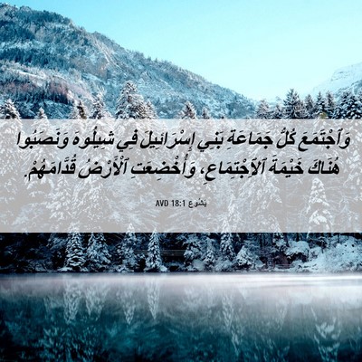 Picture 06 - يَشُوع 18:1 AVD - وَٱجْتَمَعَ كُلُّ - Bible Verse Picture
