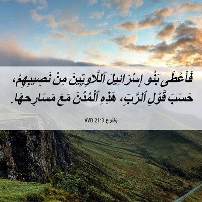 Picture 06 - يَشُوع 21:3 AVD - فَأَعْطَى بَنُو - Bible Verse Picture