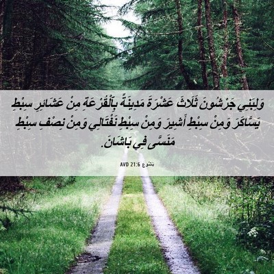 Picture 06 - يَشُوع 21:6 AVD - وَلِبَنِي جَرْشُونَ - Bible Verse Picture