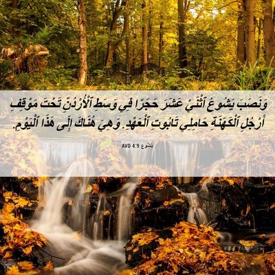 Picture 06 - يَشُوع 4:9 AVD - وَنَصَبَ يَشُوعُ ٱثْنَيْ - Bible Verse Picture
