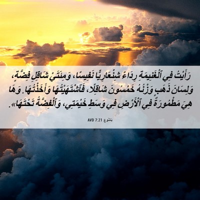 Picture 06 - يَشُوع 7:21 AVD - رَأَيْتُ فِي ٱلْغَنِيمَةِ - Bible Verse Picture