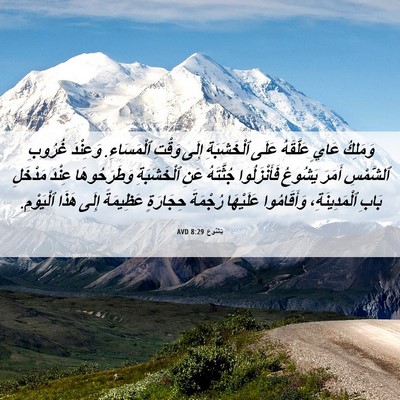 Picture 06 - يَشُوع 8:29 AVD - وَمَلِكُ عَايٍ عَلَّقَهُ - Bible Verse Picture