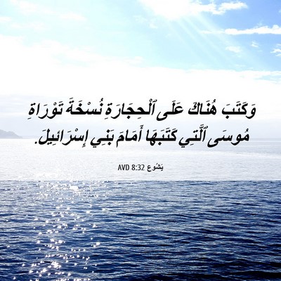 Picture 06 - يَشُوع 8:32 AVD - وَكَتَبَ هُنَاكَ عَلَى - Bible Verse Picture