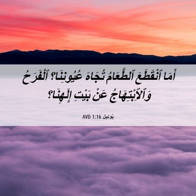 Picture 06 - يُوئِيل 1:16 AVD - أَمَا ٱنْقَطَعَ - Bible Verse Picture