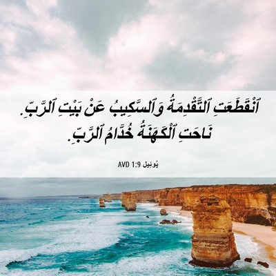 Picture 06 - يُوئِيل 1:9 AVD - ٱنْقَطَعَتِ ٱلتَّقْدِمَةُ - Bible Verse Picture