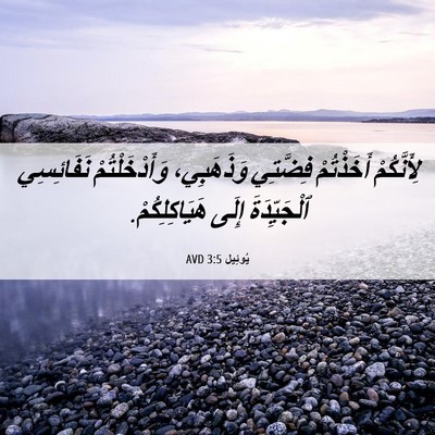 Picture 06 - يُوئِيل 3:5 AVD - لِأَنَّكُمْ أَخَذْتُمْ - Bible Verse Picture