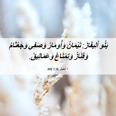 Picture 06 - ١ أخبار 1:36 AVD - بَنُو أَلِيفَازَ: - Bible Verse Picture