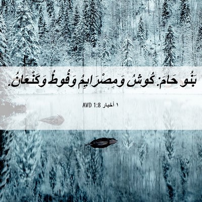 Picture 06 - ١ أخبار 1:8 AVD - بَنُو حَامَ: كُوشُ - Bible Verse Picture