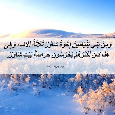 Picture 06 - ١ أخبار 12:29 AVD - وَمِنْ بَنِي بَنْيَامِينَ - Bible Verse Picture