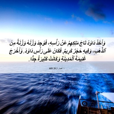 Picture 06 - ١ أخبار 20:2 AVD - وَأَخَذَ دَاوُدُ تَاجَ - Bible Verse Picture