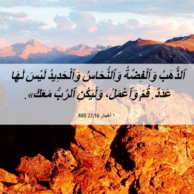 Picture 06 - ١ أخبار 22:16 AVD - ٱلذَّهَبُ وَٱلْفِضَّةُ - Bible Verse Picture