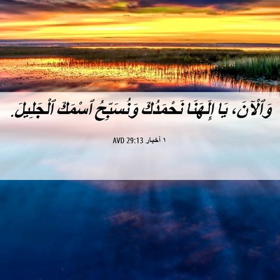 Picture 06 - ١ أخبار 29:13 AVD - وَٱلْآنَ، يَا إِلَهَنَا - Bible Verse Picture