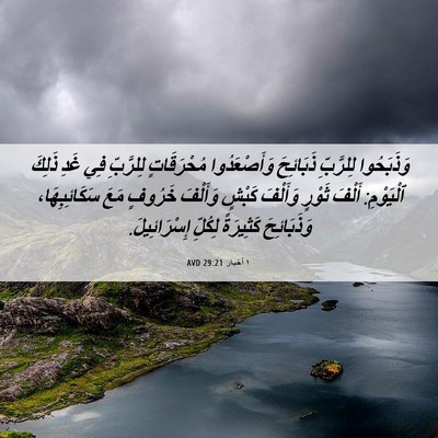 Picture 06 - ١ أخبار 29:21 AVD - وَذَبَحُوا لِلرَّبِّ - Bible Verse Picture