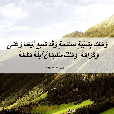 Picture 06 - ١ أخبار 29:28 AVD - وَمَاتَ بِشَيْبَةٍ - Bible Verse Picture