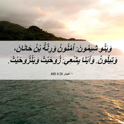 Picture 06 - ١ أخبار 4:20 AVD - وَبَنُو شِيمُونَ: - Bible Verse Picture