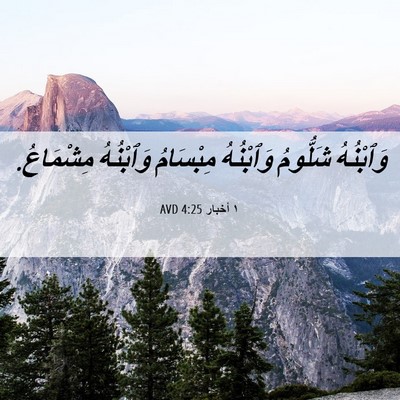 Picture 06 - ١ أخبار 4:25 AVD - وَٱبْنُهُ شَلُّومُ - Bible Verse Picture