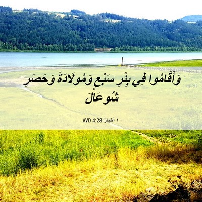 Picture 06 - ١ أخبار 4:28 AVD - وَأَقَامُوا فِي بِئْرِ - Bible Verse Picture