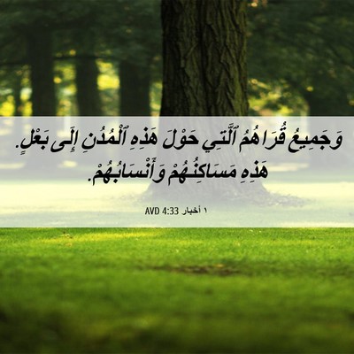 Picture 06 - ١ أخبار 4:33 AVD - وَجَمِيعُ قُرَاهُمُ - Bible Verse Picture