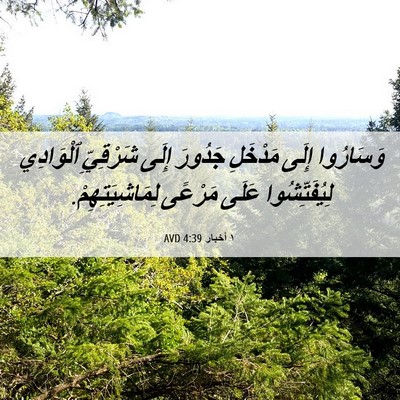 Picture 06 - ١ أخبار 4:39 AVD - وَسَارُوا إِلَى مَدْخَلِ - Bible Verse Picture