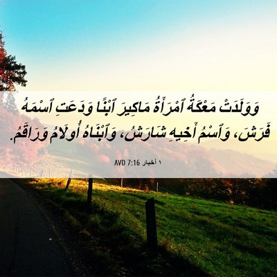 Picture 06 - ١ أخبار 7:16 AVD - وَوَلَدَتْ مَعْكَةُ - Bible Verse Picture