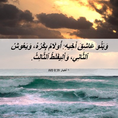 Picture 06 - ١ أخبار 8:39 AVD - وَبَنُو عَاشِقَ أَخِيهِ: - Bible Verse Picture
