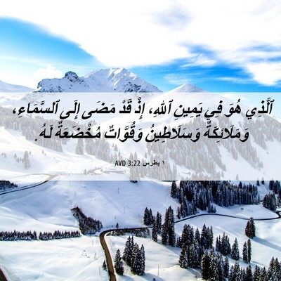 Picture 06 - ١ بطرس 3:22 AVD - ٱلَّذِي هُوَ فِي يَمِينِ - Bible Verse Picture