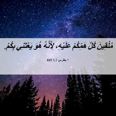 Picture 06 - ١ بطرس 5:7 AVD - مُلْقِينَ كُلَّ هَمِّكُمْ - Bible Verse Picture