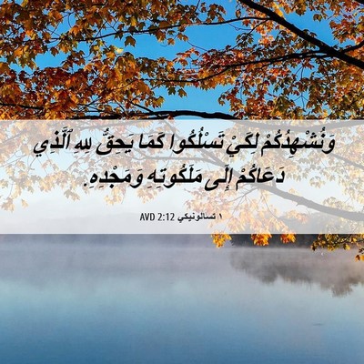 Picture 06 - ١ تسالونيكي 2:12 AVD - وَنُشْهِدُكُمْ لِكَيْ - Bible Verse Picture