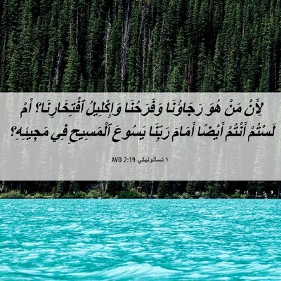 Picture 06 - ١ تسالونيكي 2:19 AVD - لِأَنْ مَنْ هُوَ - Bible Verse Picture