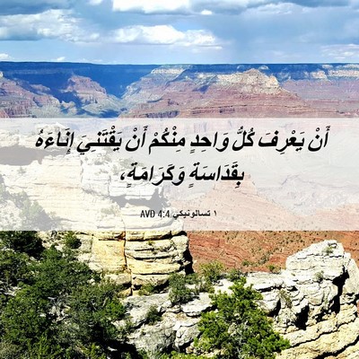 Picture 06 - ١ تسالونيكي 4:4 AVD - أَنْ يَعْرِفَ كُلُّ - Bible Verse Picture