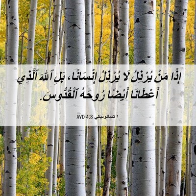 Picture 06 - ١ تسالونيكي 4:8 AVD - إِذًا مَنْ يُرْذِلُ لَا - Bible Verse Picture