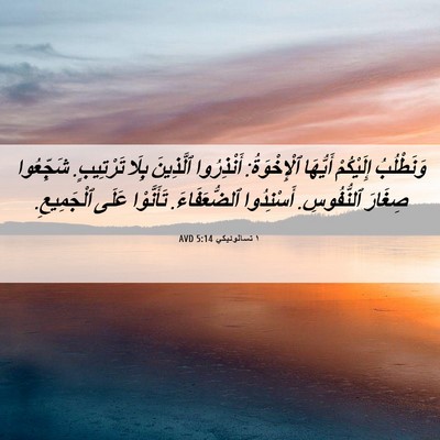 Picture 06 - ١ تسالونيكي 5:14 AVD - وَنَطْلُبُ إِلَيْكُمْ - Bible Verse Picture