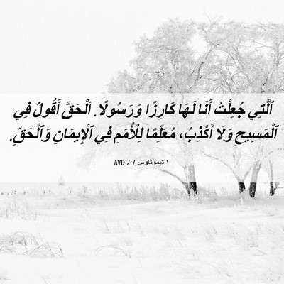Picture 06 - ١ تيموثاوس 2:7 AVD - ٱلَّتِي جُعِلْتُ أَنَا - Bible Verse Picture
