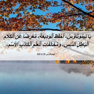 Picture 06 - ١ تيموثاوس 6:20 AVD - يَا تِيمُوثَاوُسُ، - Bible Verse Picture