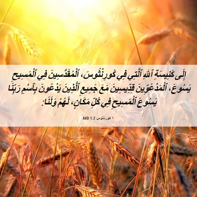 Picture 06 - ١ كورنثوس 1:2 AVD - إِلَى كَنِيسَةِ ٱللهِ - Bible Verse Picture