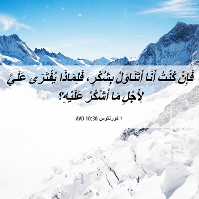 Picture 06 - ١ كورنثوس 10:30 AVD - فَإِنْ كُنْتُ أَنَا - Bible Verse Picture