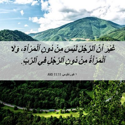 Picture 06 - ١ كورنثوس 11:11 AVD - غَيْرَ أَنَّ ٱلرَّجُلَ - Bible Verse Picture