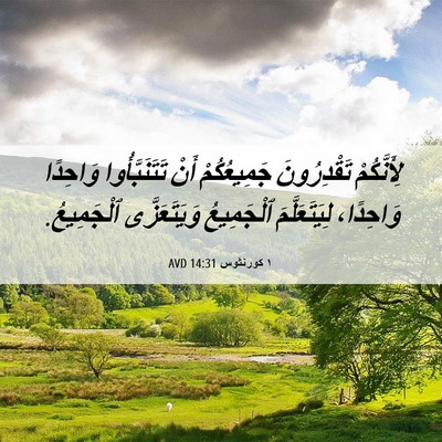 Picture 06 - ١ كورنثوس 14:31 AVD - لِأَنَّكُمْ تَقْدِرُونَ - Bible Verse Picture