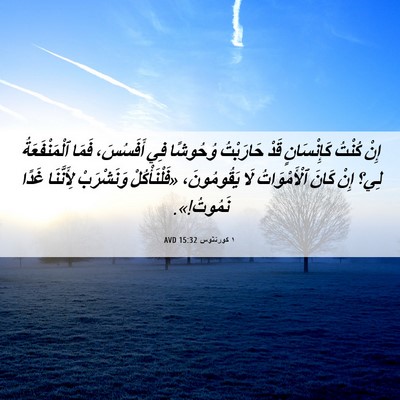 Picture 06 - ١ كورنثوس 15:32 AVD - إِنْ كُنْتُ كَإِنْسَانٍ - Bible Verse Picture